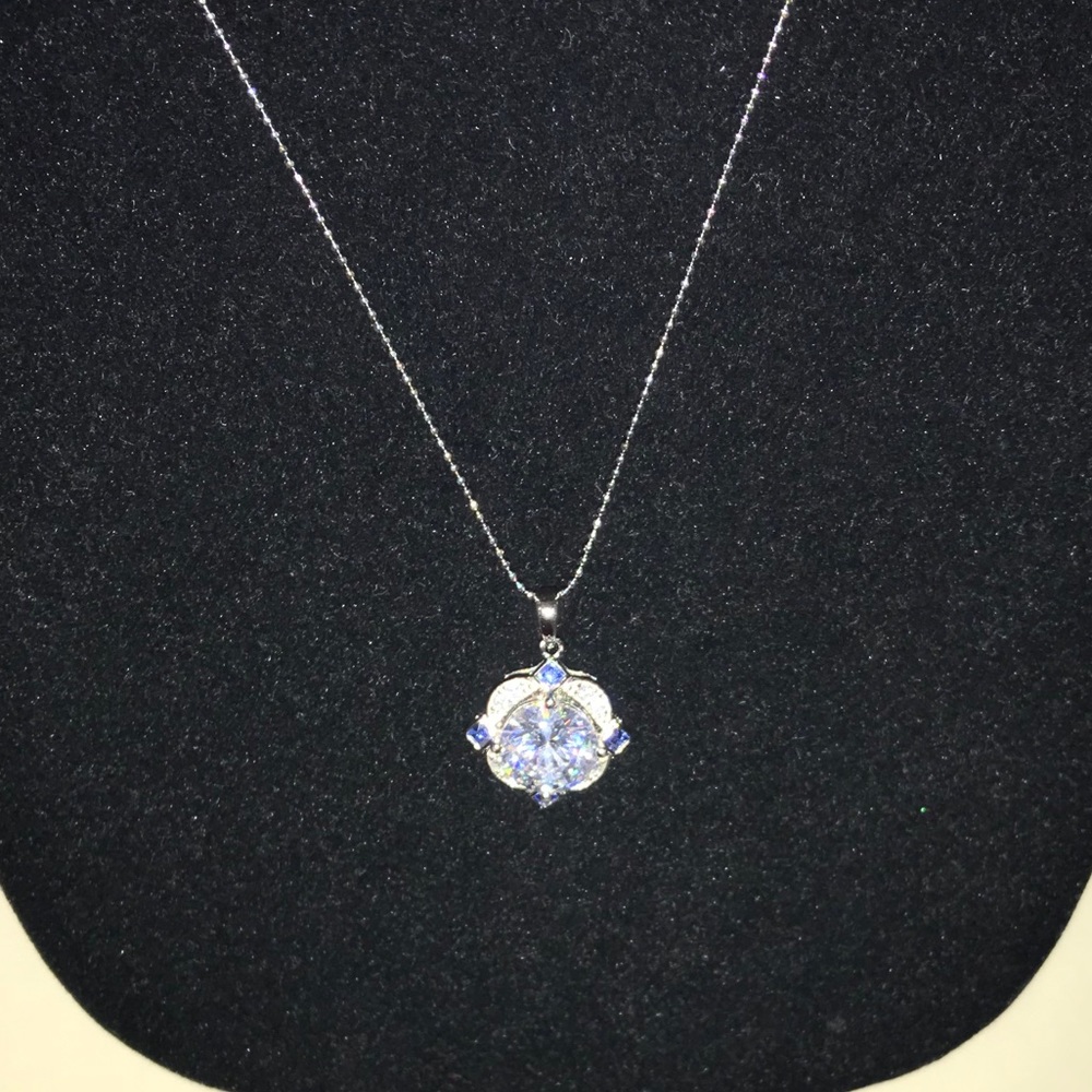 4ct Art Deco Sapphire Pendant - Picture 6 of 14